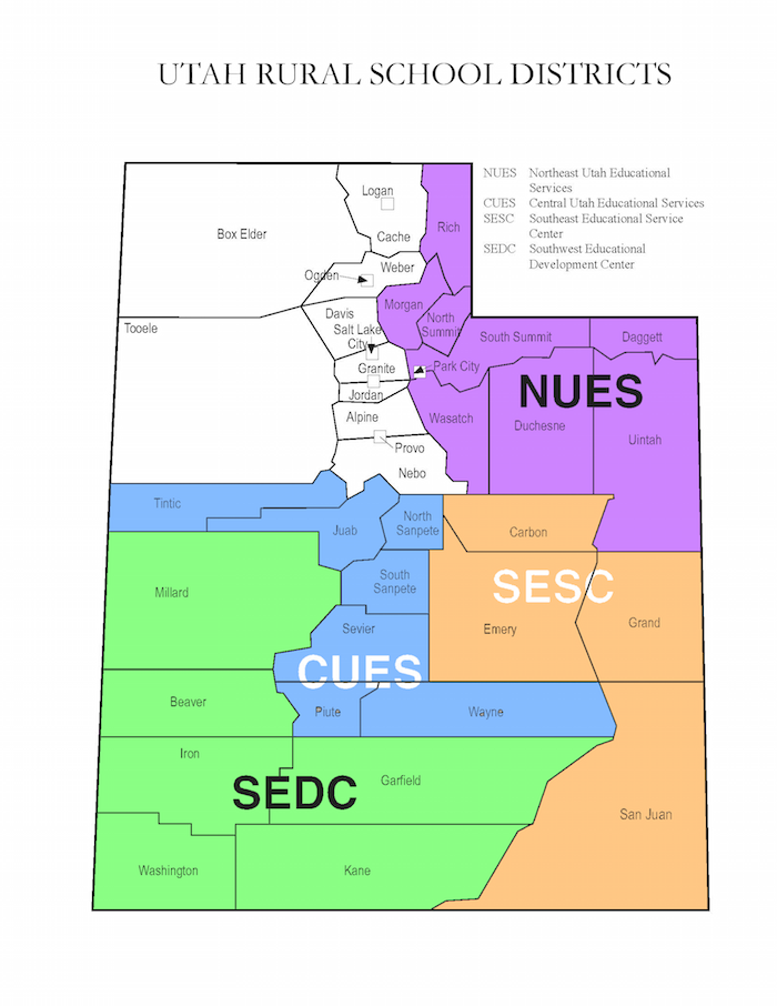 Utah-Rural-School-Districts Map Small