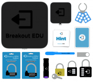 Breakout EDU Kits and contents, available for check out from the SEDC Lending Library