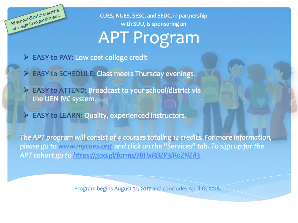 Academic Pathway to Teacher (APT or ARL) Licensure Program Flyer