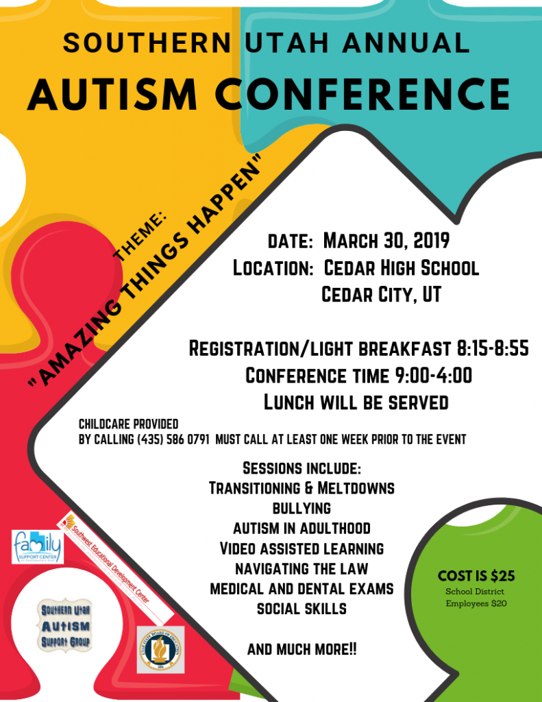 flyer for Autism Conference 2019