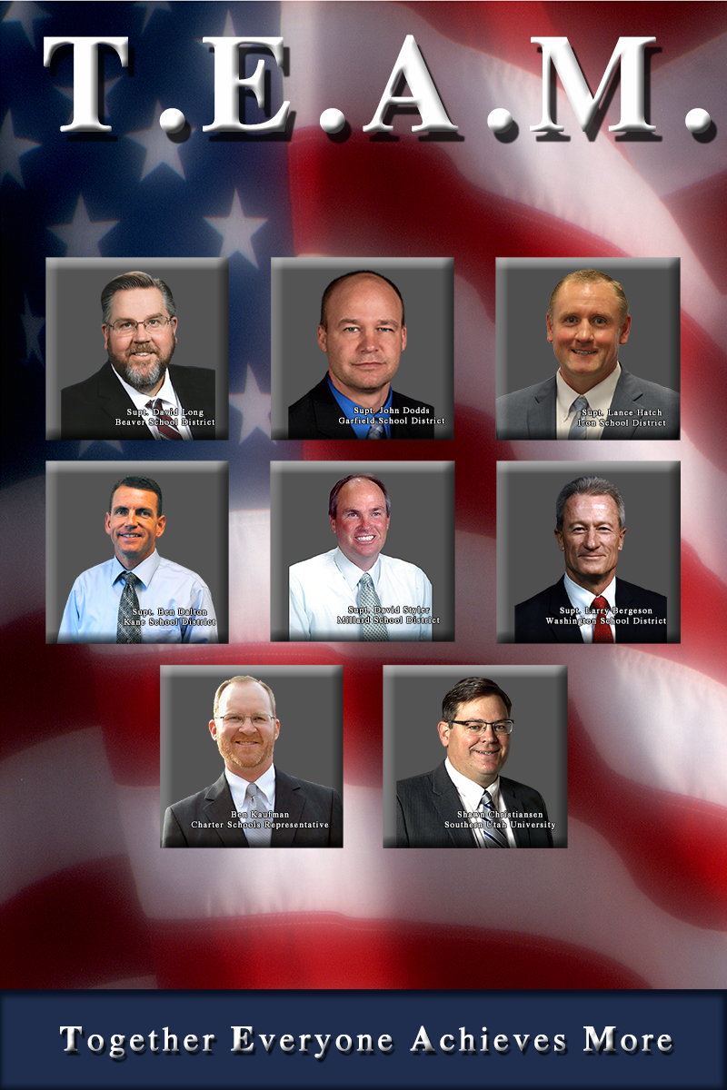T.E.A.M. poster of the SEDC Executive Board, which is comprised of our current six district superintendents, a charter school representative and a representative from S.U.U.
