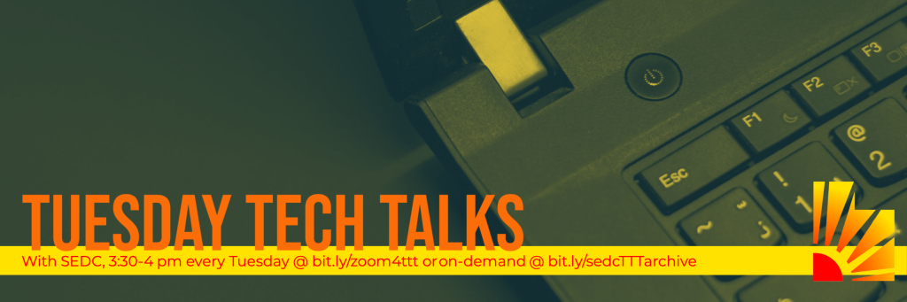 Tuesday Tech Talks page banner for 2022-2023