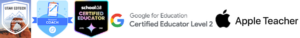 Small version of Clint's email signature image, showing completion badges for the Utah EdTech Endorsemenet, Nearpod Certified Coach, School AI Certified Educator, Google for Education Level 2 Certification, and an Apple Teacher certification badge.
