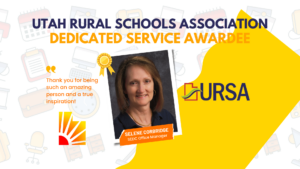 Decorative banner showcasing Selene Corbridge as the 2024 URSA Dedicated Service Awardee